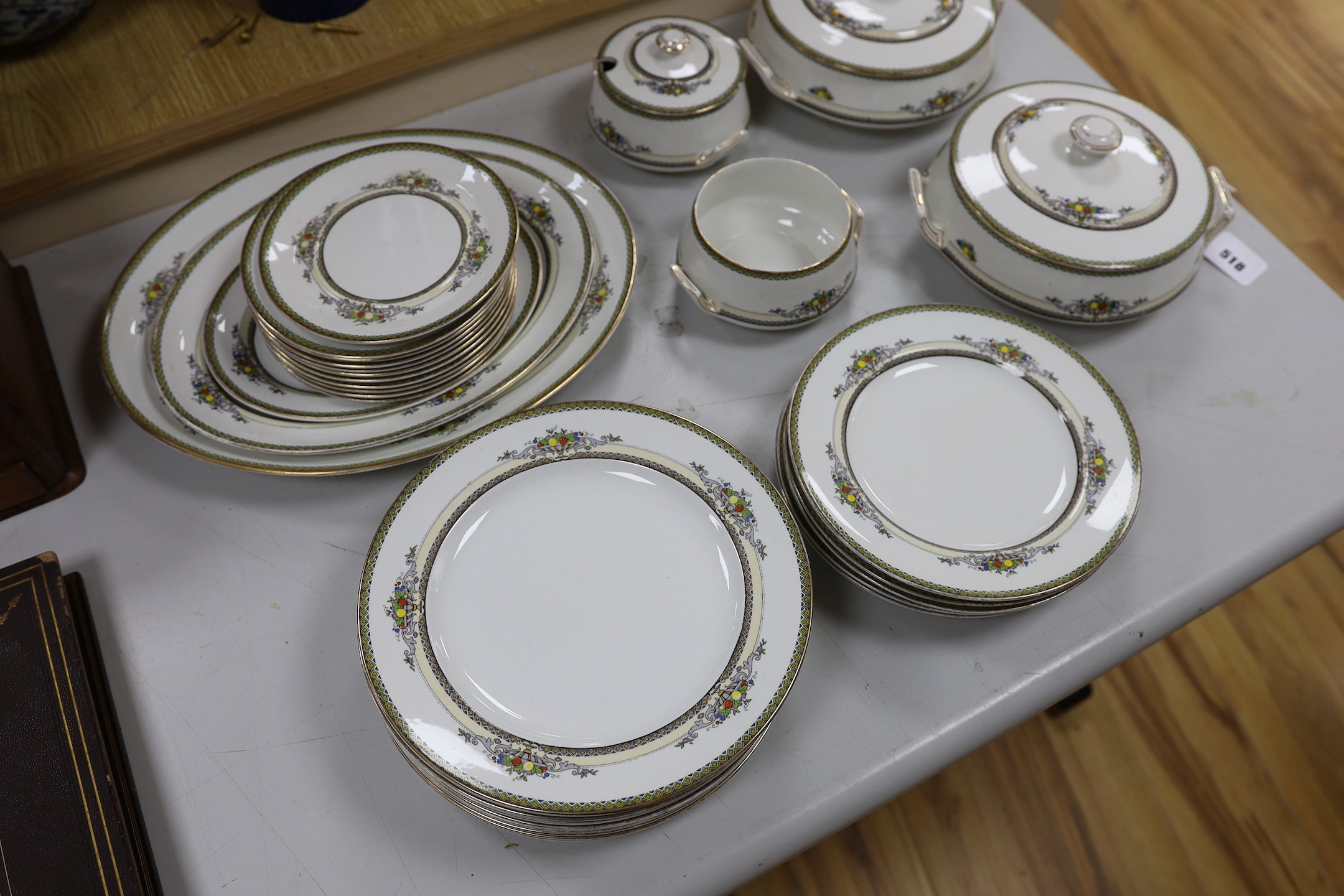 A George Jones crescent china Alhambra pattern dinner service